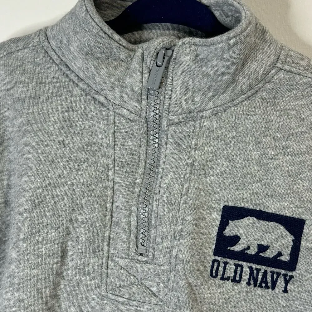Old Navy High Neck Grey Sweatshirt with Quarter Zip Front Size 4t